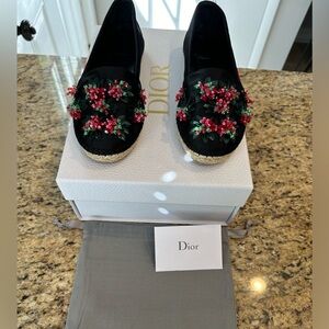 Dior sequence espadrilles flats. Gently used. With box and dust bag